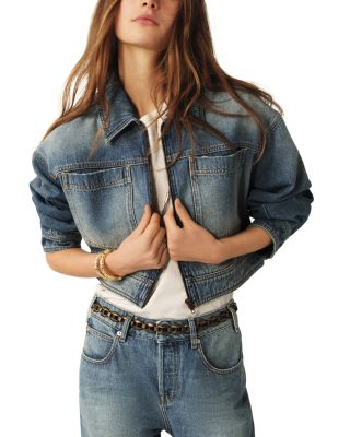 ba&sh - Vinciane Cropped Zip Denim Jacket
