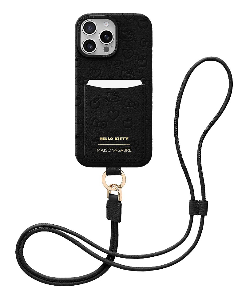 Maison De Sabre Hello Kitty Sling Phone Case (iphone 16 Pro Max) In Black Caviar