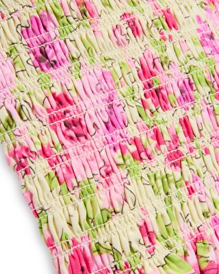 Girls' Marlee Smocked Floral Puff Sleeve Top - Big Kid