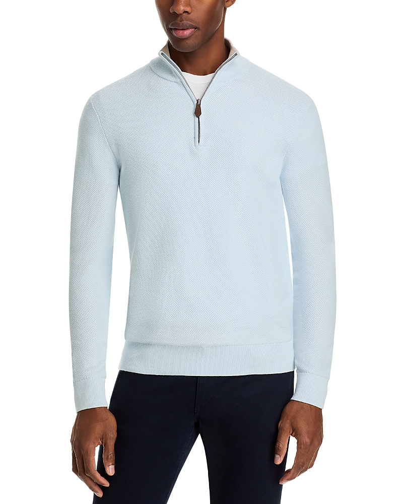 The Men's Store at Bloomingdale's Birdseye Knit Quarter Zip Sweater - Exclusive