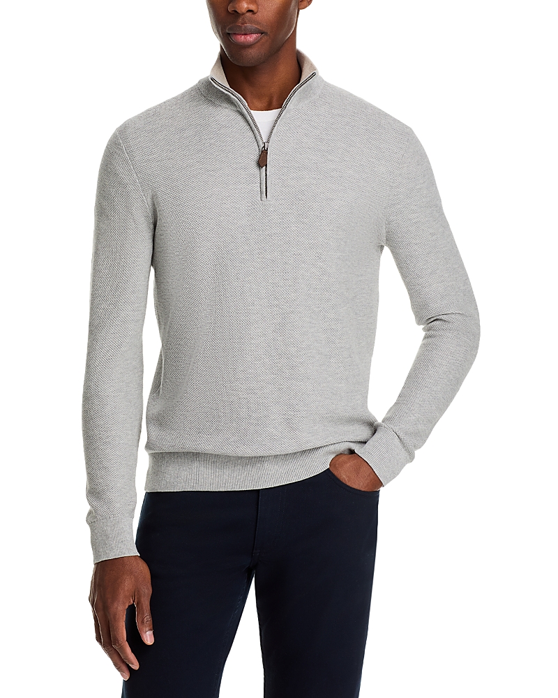 The Men's Store at Bloomingdale's Birdseye Knit Quarter Zip Sweater - Exclusive