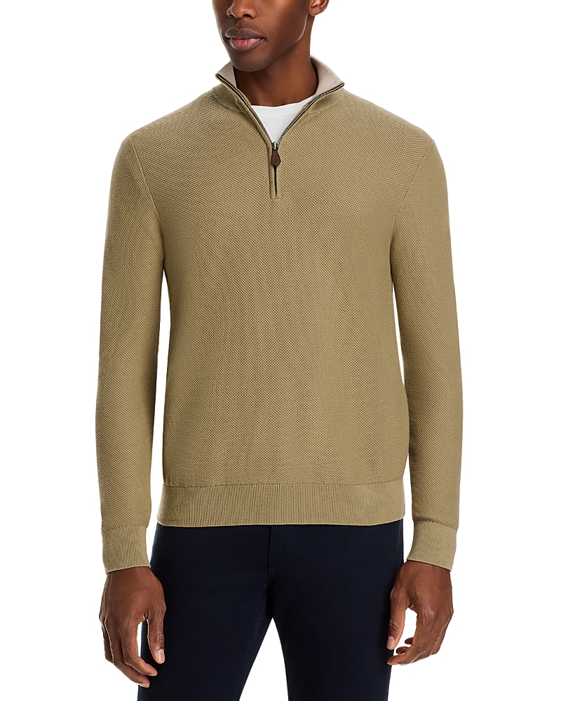 The Men's Store at Bloomingdale's Birdseye Knit Quarter Zip Sweater - Exclusive