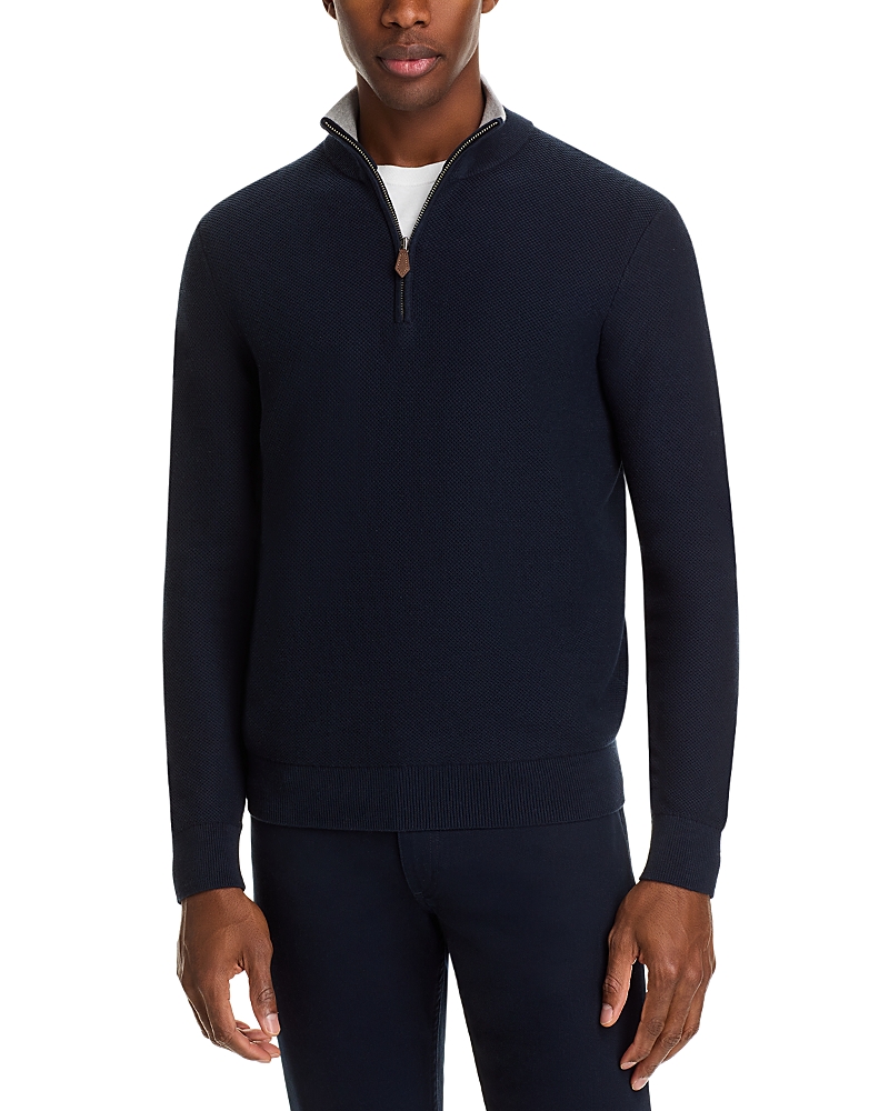 The Men's Store at Bloomingdale's Birdseye Knit Quarter Zip Sweater - Exclusive
