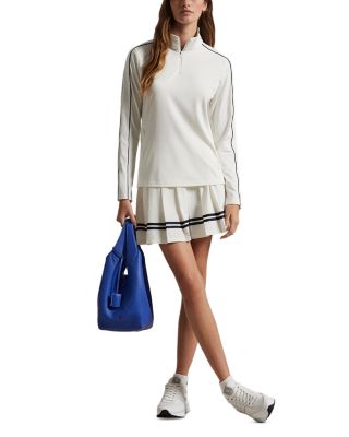 Piped Trim Stretch Interlock Quarter Zip Top