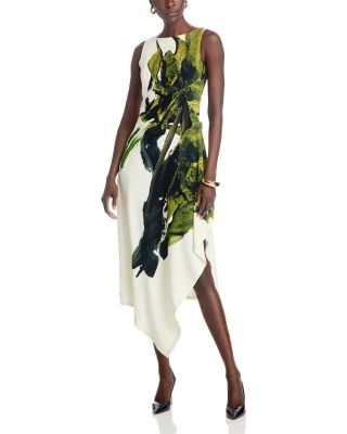 Jason Wu Collection - Boatneck Fit And Flare Crepe Dress