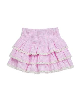 Girls' Lace Trim Seersucker Skirt - Big Kid