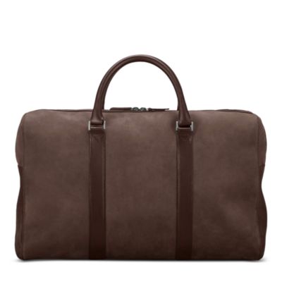 Compact Leather Weekender Bag