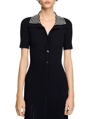 Sandro Knit Maxi Dress with Studs | Bloomingdale's Women