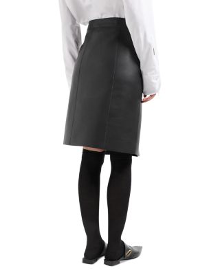 Leather Wrap Effect Skirt