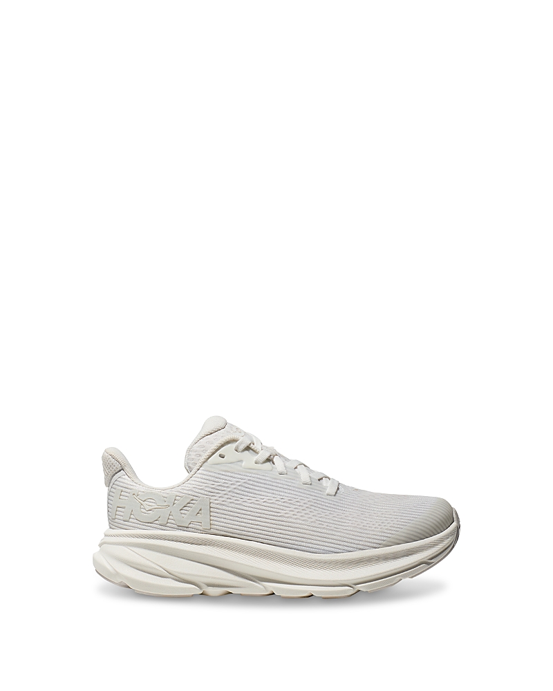 Hoka Unisex Clifton 9 Youth Running Sneakers - Little Kid, Big Kid In White/frost