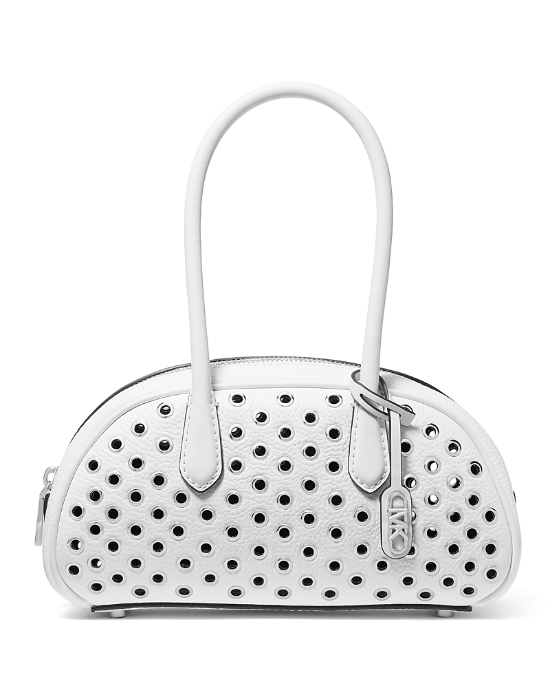 Michael Kors Michael Lulu Leather Handle Satchel In Optic White