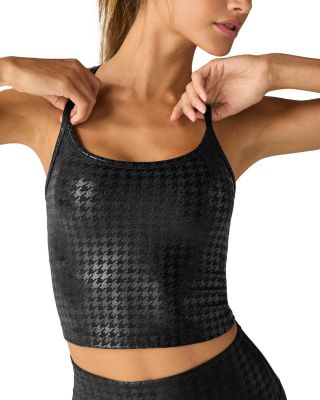 Beyond Yoga - Slim Racerback Cropped Tank in Houndstooth