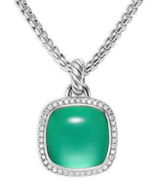 David Yurman - Albion&reg; Pendant in Sterling Silver with Lagoon Orchid and Diamonds, 15mm