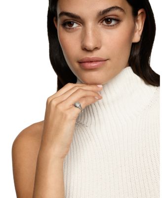 Sculpted Cable Pinky Ring in Sterling Silver, 10mm