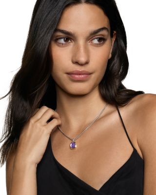 Albion&reg; Pendant in Sterling Silver with 18K Yellow Gold and Amethyst, 11mm