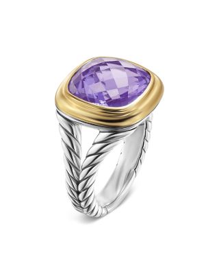 Albion&reg; Ring in Sterling Silver with 18K Yellow Gold and Amethyst, 11mm