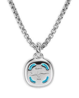 Pendant in Sterling Silver with Blue Topaz and Diamonds, 11mm