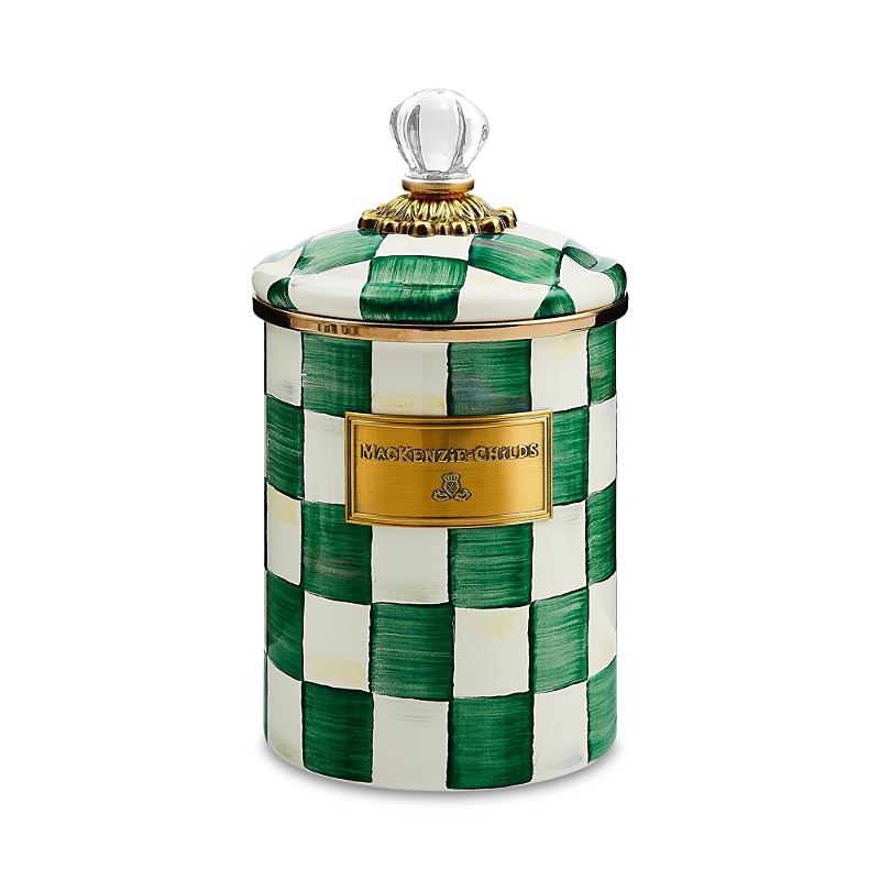 Mackenzie-childs Emerald Check Medium Canister
