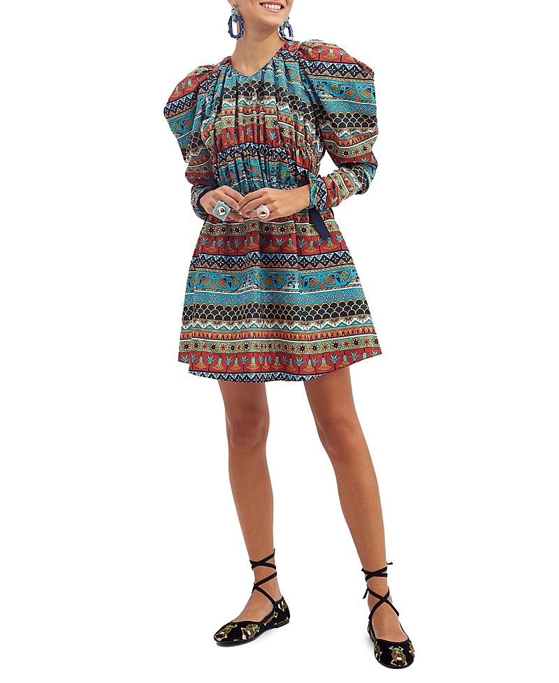 La Doublej Biennale Midi Dress In Giza Placee Turquoise