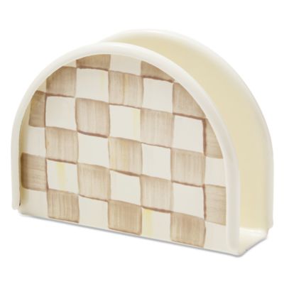 Mocha Check Napkin Holder