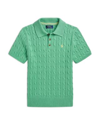 Ralph Lauren Boys' Cable Knit Cotton Polo Collar Sweater