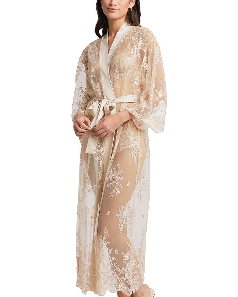 Rya Collection Darling Sheer Lace Robe In Neutral