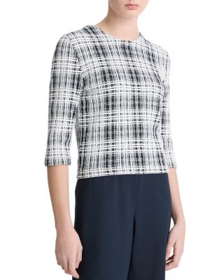 Boucl&eacute; Plaid Top