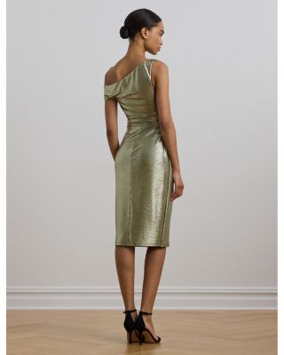 Ralph Lauren Metallic One Shoulder Cocktail Dress | Bloomingdale's Women