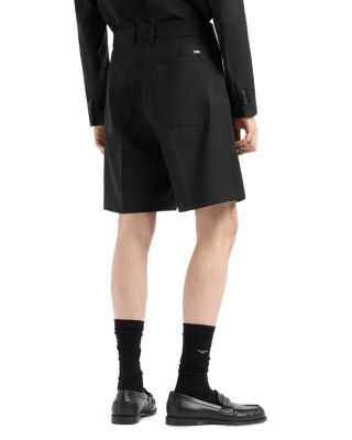 Regular Fit Poplin Wool Bermuda Shorts