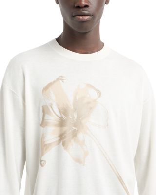 Knit Floral Print Crewneck Sweater