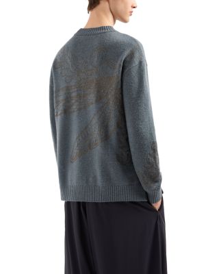 Plain Knit Embroidered Dragonfly Pullover Crewneck Sweater