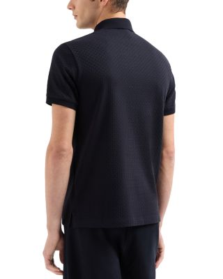 Textured Jacquard Basketweave Polo Shirt 