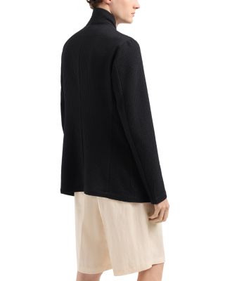 Regular Fit Asymmetric Textured Wool Blazer