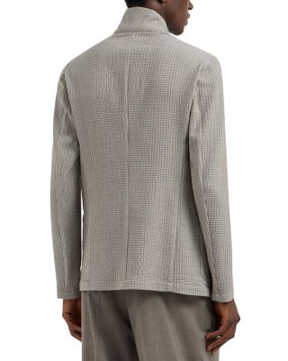 Regular Fit Asymmetric Textured Wool Blazer