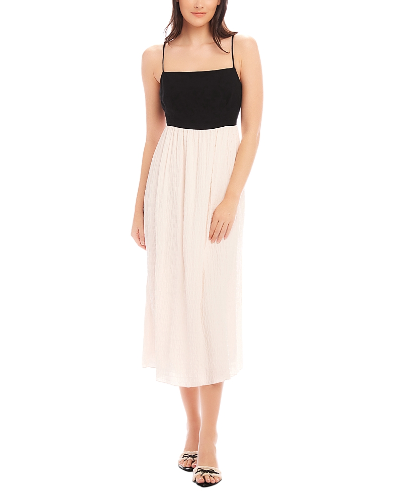 Fifteen Twenty Anetta Contrast Midi Dress In Cream And Black In Neutral