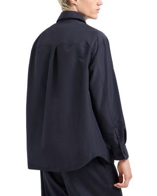 Padded Regular Fit Button Down Shirt With Leather Logo Patch 