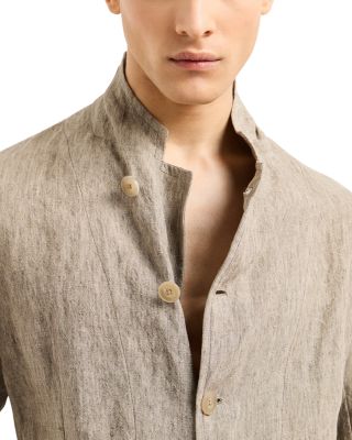 Regular Fit Asymmetric Linen Blazer