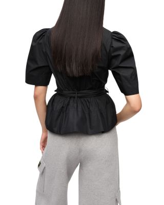 Tie Front Peplum Top