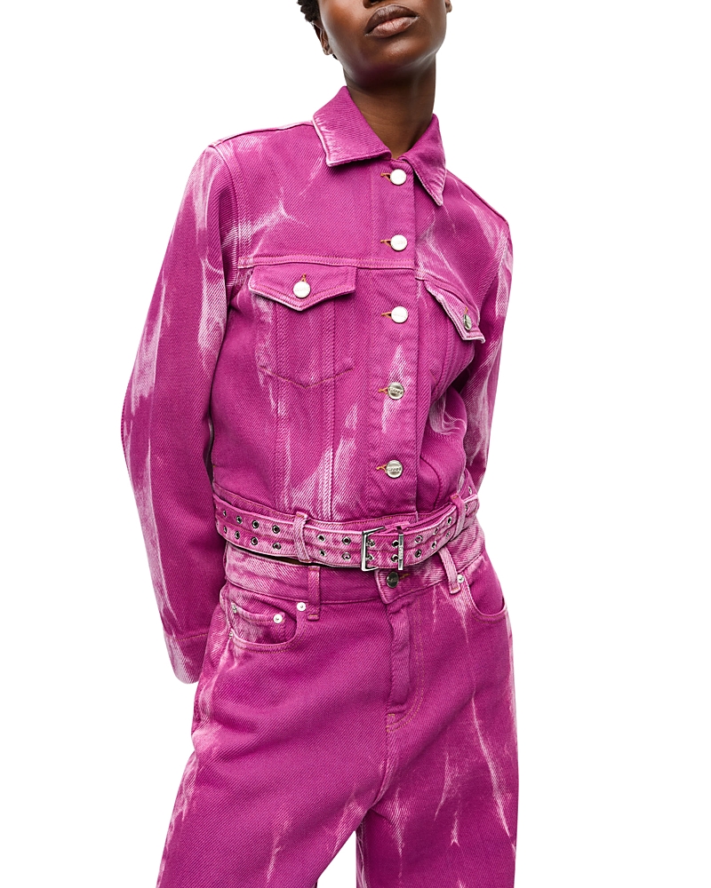 Ganni Long Sleeve Denim Jacket In Boysenberry