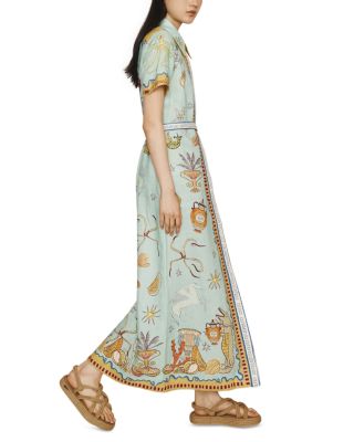 Surrealist Linen Shirt Dress