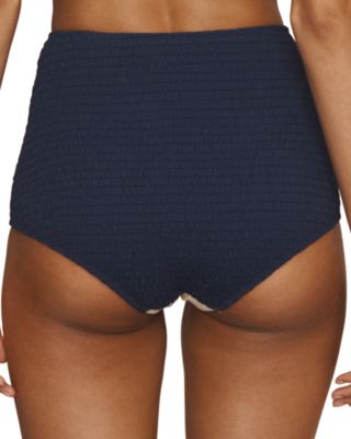 Smocked Bralette Bikini Top & Marine Smocked Boyleg Brief Bikini Bottom