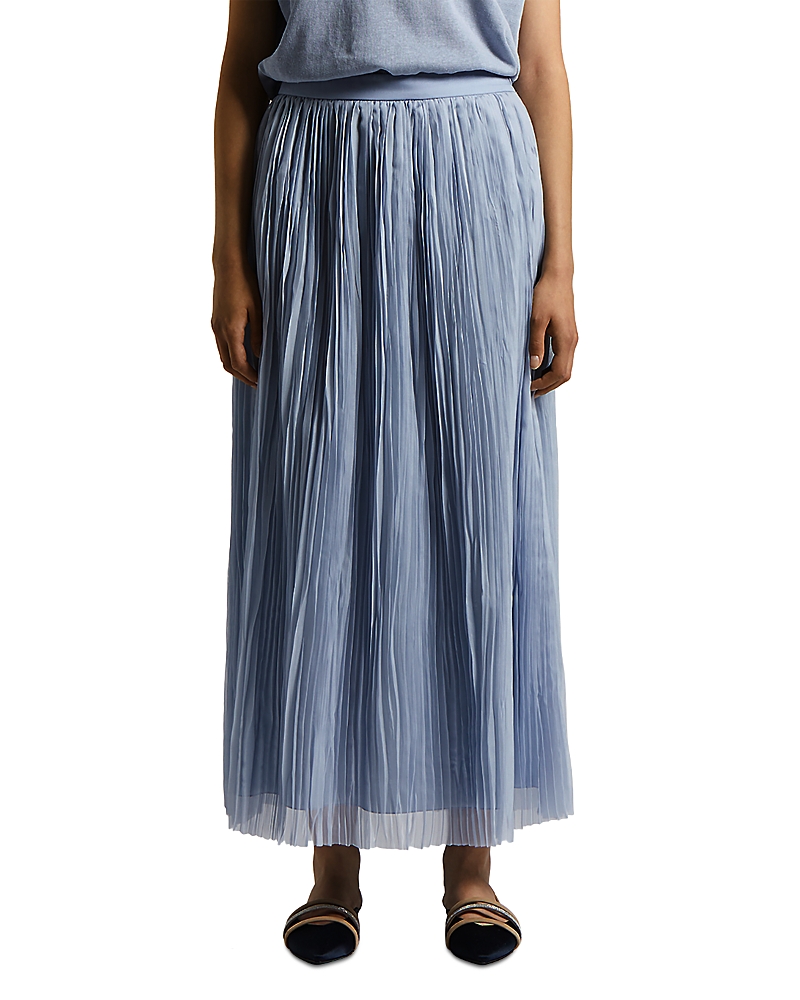 Peserico Textured Midi Skirt In Sunrise Blue