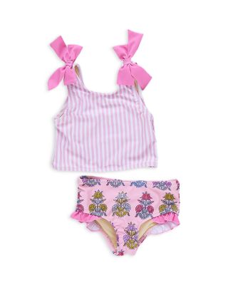 Pink Chicken - Girls' Shelly Sleeveless Scoop Top & Print Bottom Two Piece Swimwear - Little Kid