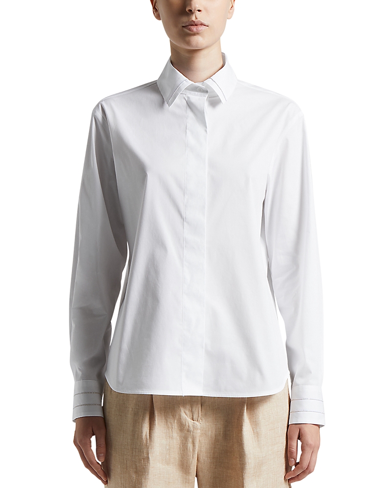 PESERICO HIDDEN BUTTON BLOUSE