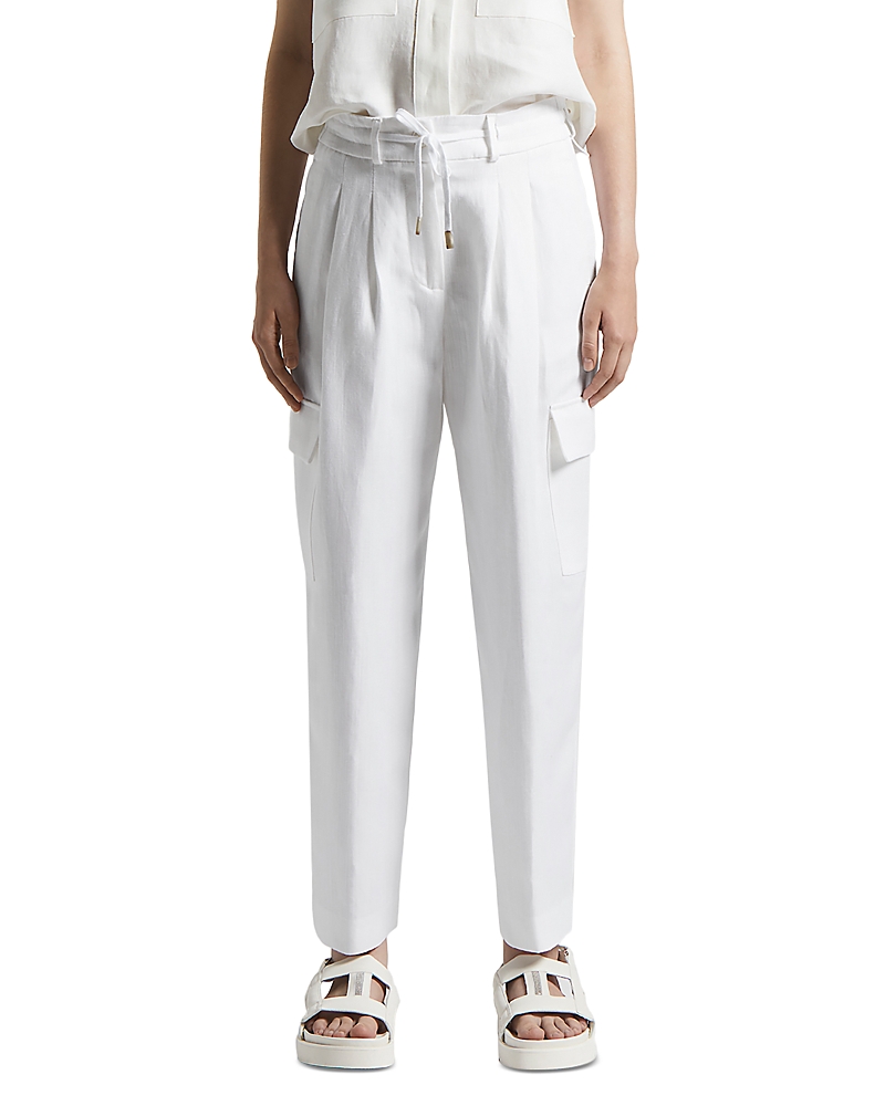 Shop Peserico Drawstring Cargo Pants In Light White