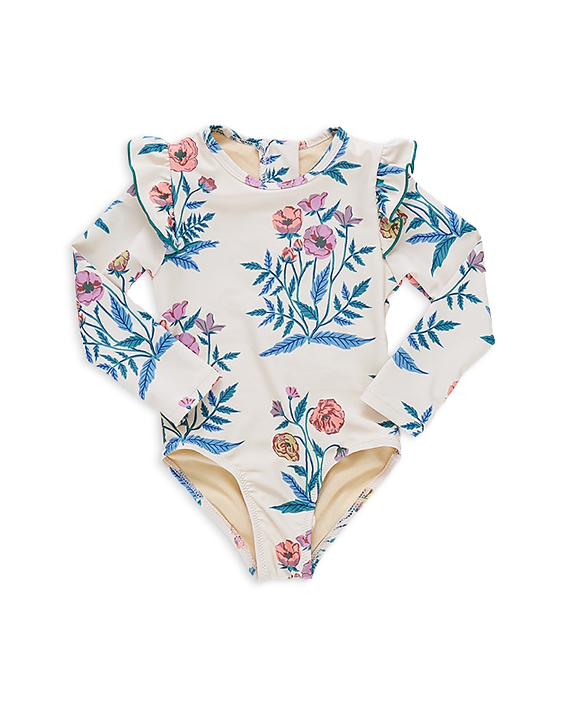 Shop Pink Chicken Girls' Rachel One Piece Swimsuit - Little Kid In Pale Yellow Poppy