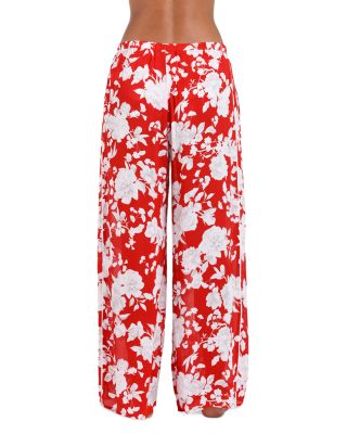 Geraldine Ikebana Floral Wide Leg Pants Swim Cover-Up