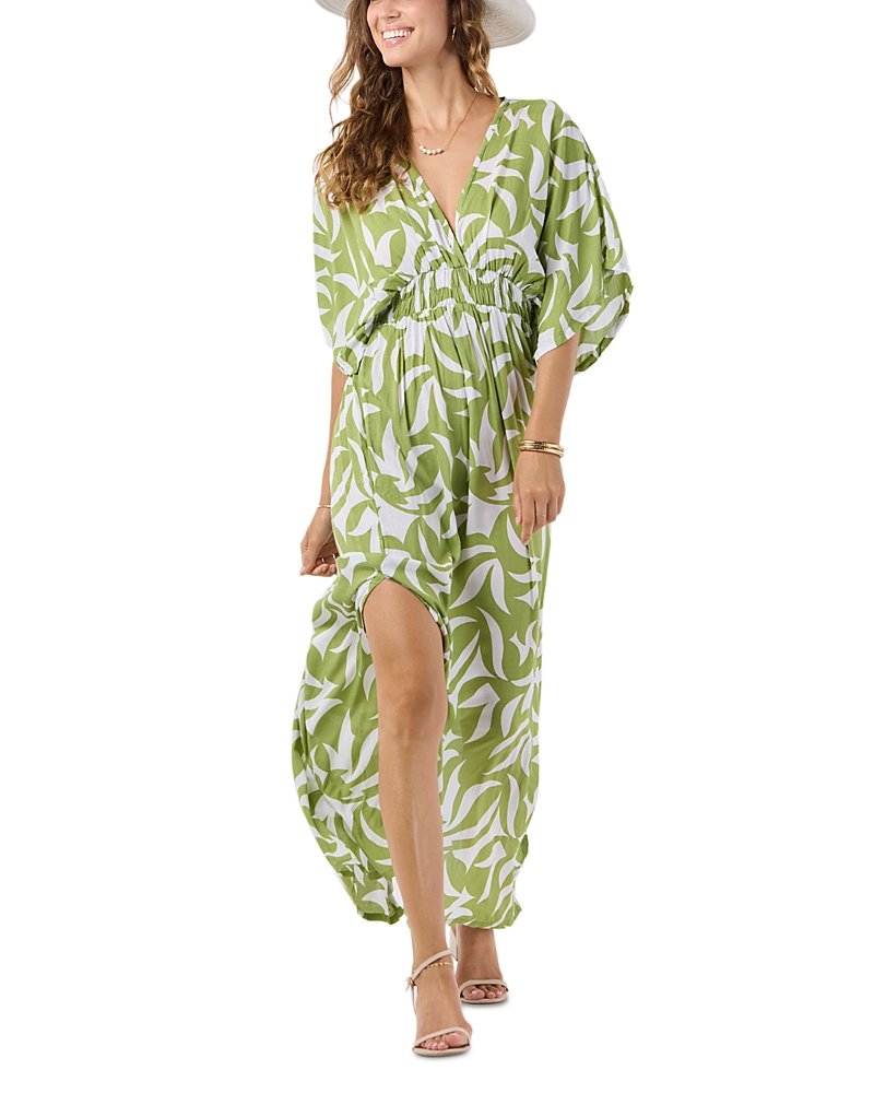 Tiare Hawaii Levine Maxi Dress In Abstract Geo Green
