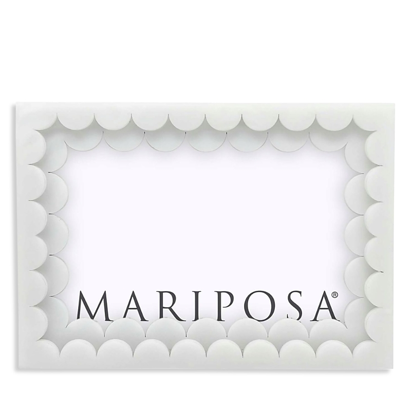 Mariposa White Acrylic Double Scallop Frame, 4 x 6