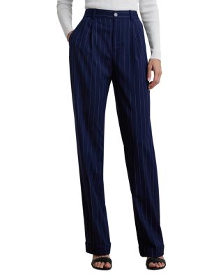 Ralph Lauren - Petites Pinstripe Wool Blend Twill Pants